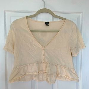 Wild Fable XS Cream Babydoll Croptoo